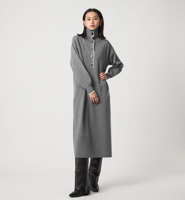 EMMEL REFINES「＜EMMEL REFINES＞EM ハイショクライン タートルニット ワンピース」|ワンピース|