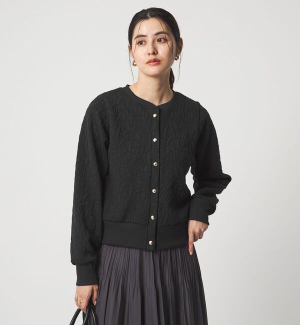 UNITED ARROWS green label relaxing「フクレジャカード カットソー カーディガン」|カーディガン|BLACK