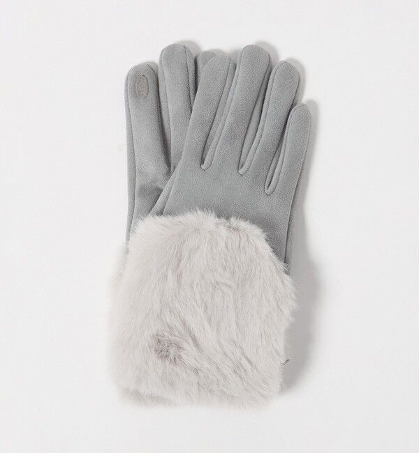 UNITED ARROWS green label relaxing「起毛シルキー フェイクファー グローブ 手洗い可能」|手袋|