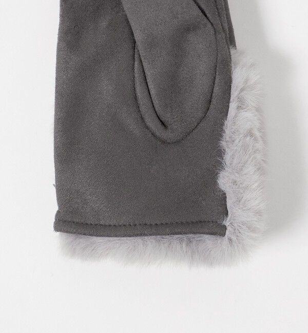 UNITED ARROWS green label relaxing「起毛シルキー フェイクファー グローブ 手洗い可能」|手袋|