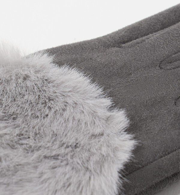 UNITED ARROWS green label relaxing「起毛シルキー フェイクファー グローブ 手洗い可能」|手袋|