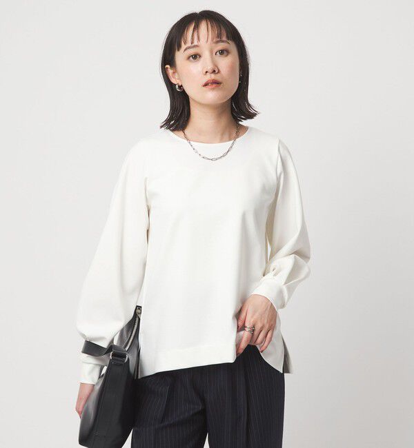 UNITED ARROWS green label relaxing「ポンチ ボリューム スリーブ プルオーバー カットソー」|Tシャツ・カットソー|OFF WHITE