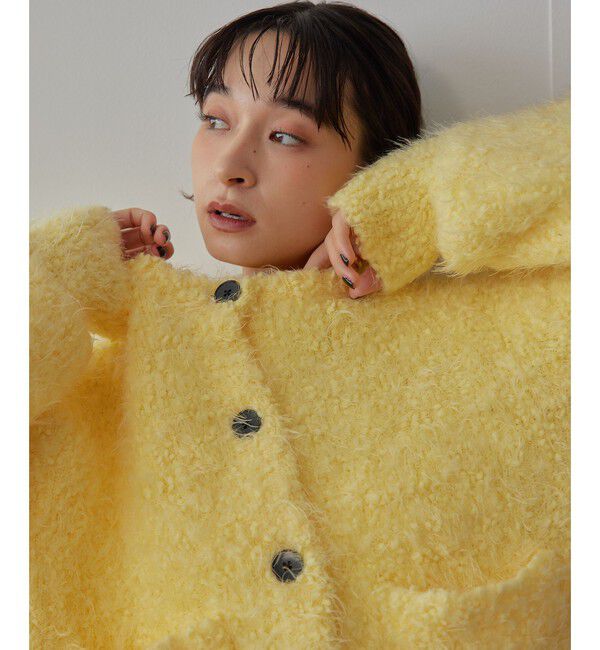 EMMEL REFINES「＜EMMEL REFINES＞EM ポコスラブ フラッフィー カーディガン」|カーディガン|