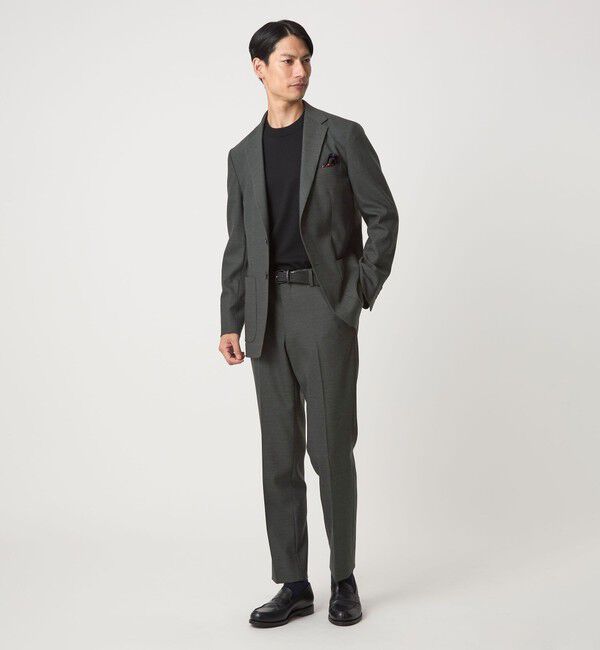 UNITED ARROWS green label relaxing「A+ TWPU ホームスパン スタンダード イージー スラックス -ウォッシャブル・ストレッチ-」|スラックス|