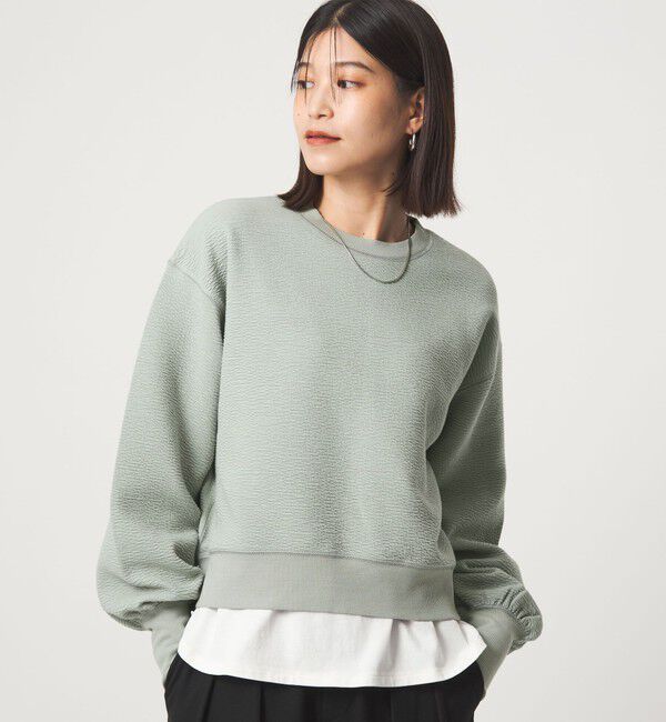 UNITED ARROWS green label relaxing「【WEB限定】＜at ease＞フクレ ジャカード プルオーバー カットソー」|Tシャツ・カットソー|