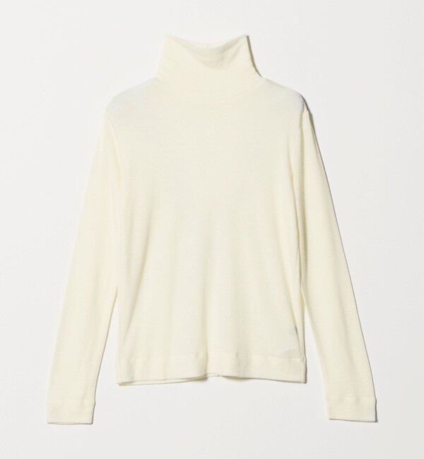 UNITED ARROWS green label relaxing「ウール フライス タートルネック カットソー オフホワイト ライトブルー ウォッシャブル」|Tシャツ・カットソー|
