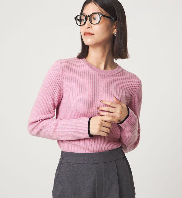 UNITED ARROWS green label relaxing「【WEB限定】＜at ease＞ソデサキ バイカラー プルオーバー ニット ウォッシャブル」|ニット・セーター|