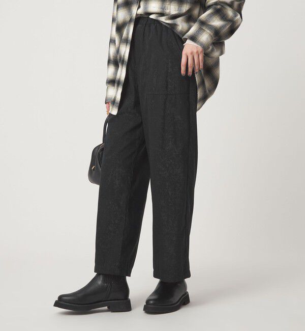 UNITED ARROWS green label relaxing「フィブリルサテン パンツ」|その他|BLACK