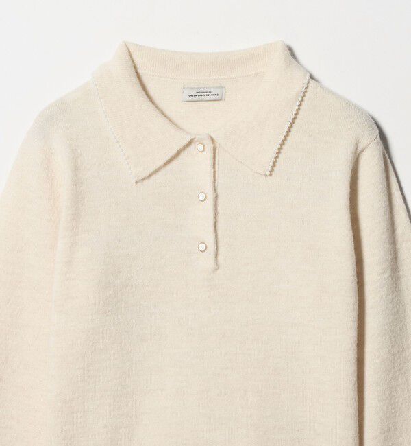 UNITED ARROWS green label relaxing「襟付き フェイクパール プルオーバー ニット ウォッシャブル」|ニット・セーター|