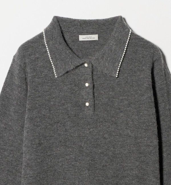 UNITED ARROWS green label relaxing「襟付き フェイクパール プルオーバー ニット ウォッシャブル」|ニット・セーター|