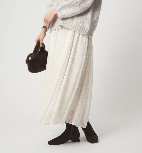 UNITED ARROWS green label relaxing「プチ リボンモチーフ ジャガード スカート」|フレア|