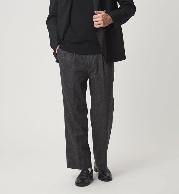 UNITED ARROWS green label relaxing「DC W/N 2プリーツ ワイド スラックス」|スラックス|DK.GRAY