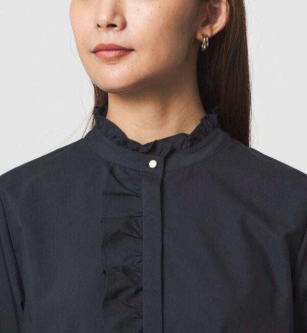 UNITED ARROWS green label relaxing「フリル ディテール ブラウス マシンウォッシャブル UVカット」|シャツ・ブラウス|