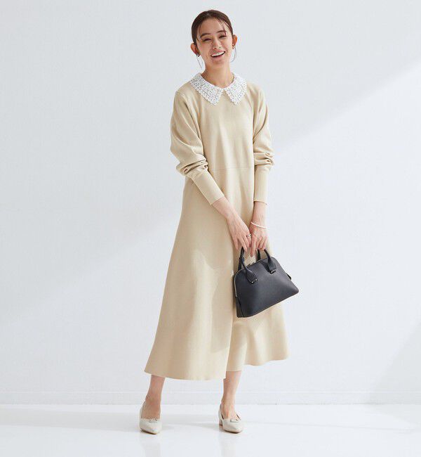 UNITED ARROWS green label relaxing「エリレース 2WAY ニット ワンピース ウォッシャブル」|ワンピース|