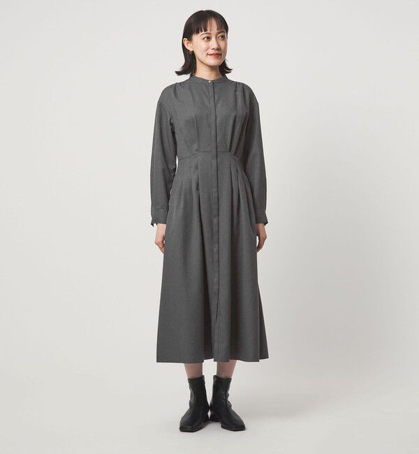 UNITED ARROWS green label relaxing「ウールライク バンドカラータック ワンピース」|ワンピース|