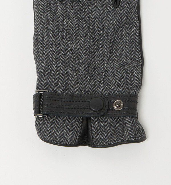 UNITED ARROWS green label relaxing「MOON ムーン ヘリンボーン&times;レザー グローブ -タッチパネル対応-」|手袋|