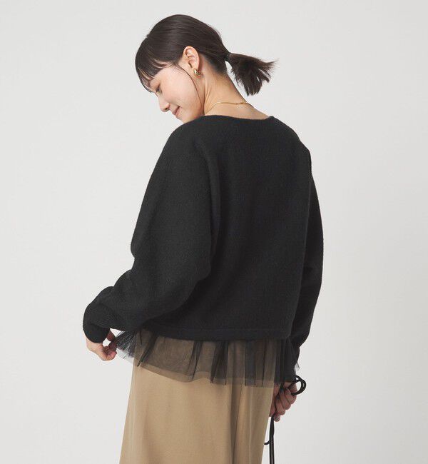 UNITED ARROWS green label relaxing「ニット &times; チュール キャミソール プルオーバー セット」|ニット・セーター|BLACK