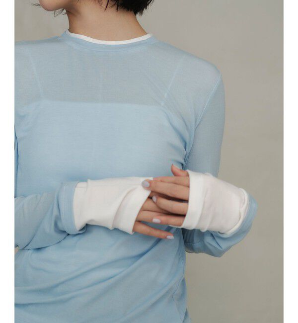 EMMEL REFINES「＜EMMEL REFINES＞EM ベアフライス クルーネック プルオーバー」|Tシャツ・カットソー|LT.BLUE