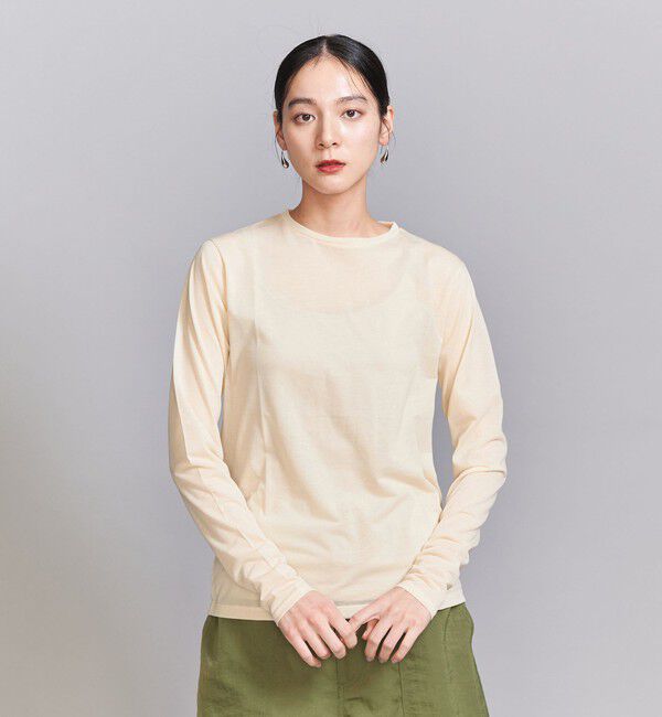 BEAUTY&YOUTH UNITED ARROWS「コットンナイロン天竺 シアー クルーネック Tシャツ」|Tシャツ・カットソー|