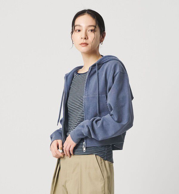 BEAUTY&YOUTH UNITED ARROWS「コットン ショートフロントジップパーカー」|カーディガン|NAVY