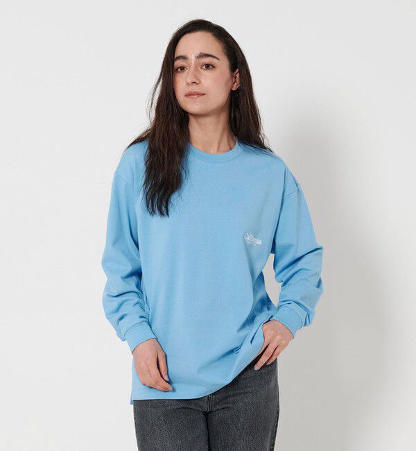 California General Store「＜CGS.＞オーガニック コットン ロングスリーブ ロゴ Tシャツ」|Tシャツ・カットソー|TURQUOISE