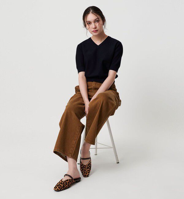 BEAUTY&YOUTH UNITED ARROWS「ヘアー&times;レザー コンビ フラットシューズ」|サンダル|