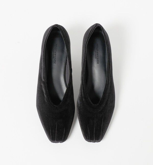 BEAUTY&YOUTH UNITED ARROWS「ギャザートゥ ベルベット フラットシューズ」|ローファー|