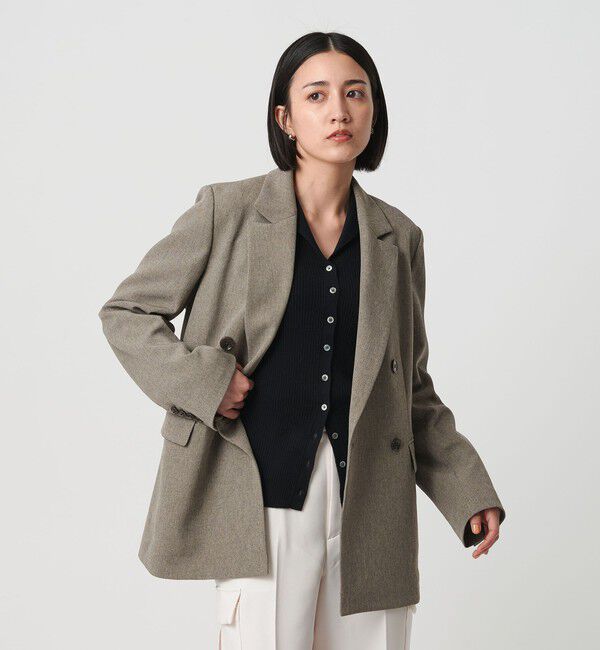 BEAUTY&YOUTH UNITED ARROWS「ポリエステルブレンド ダブルジャケット」|テーラードジャケット|LT.GRAY