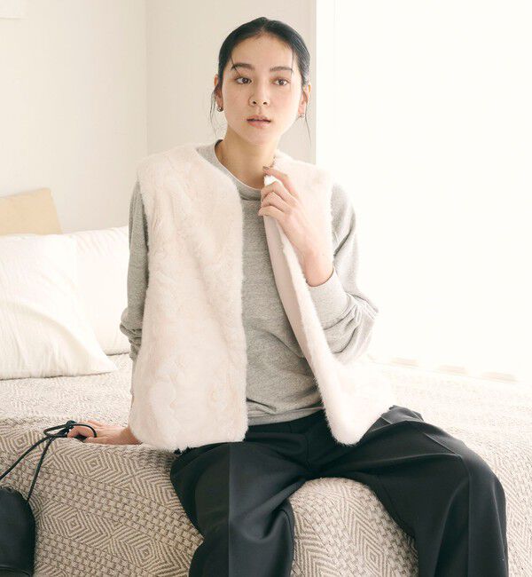 BEAUTY&YOUTH UNITED ARROWS「フェイクファー ベスト」|ベスト・ジレ|OFF WHITE