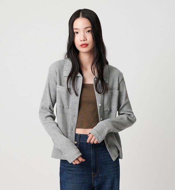 BEAUTY&YOUTH UNITED ARROWS「コットン リブハイネックカーディガン ウォッシャブル」|カーディガン|LT.GRAY