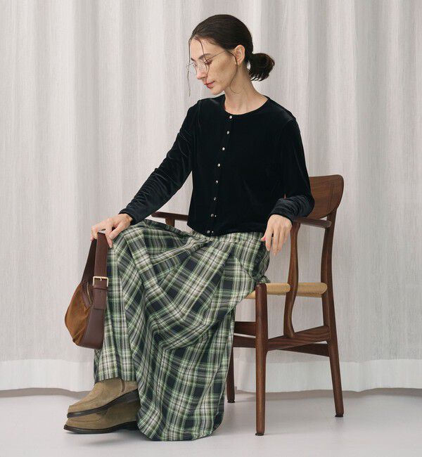 BEAUTY&YOUTH UNITED ARROWS「ベロアコンパクト カーディガン」|カーディガン|