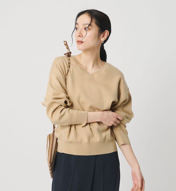 BEAUTY&YOUTH UNITED ARROWS「ソフトコットン Vネック スムース ニットプルオーバー ウォッシャブル」|ニット・セーター|