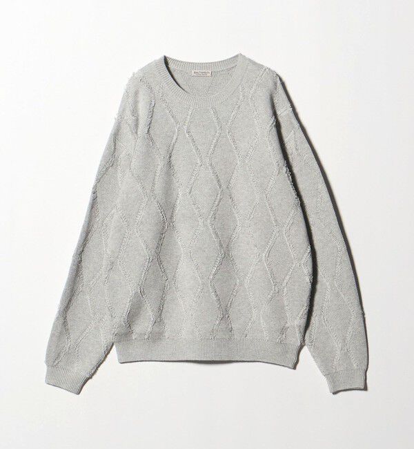 BEAUTY&YOUTH UNITED ARROWS「フリンジ パターン クルーネック ニット」|ニット・セーター|