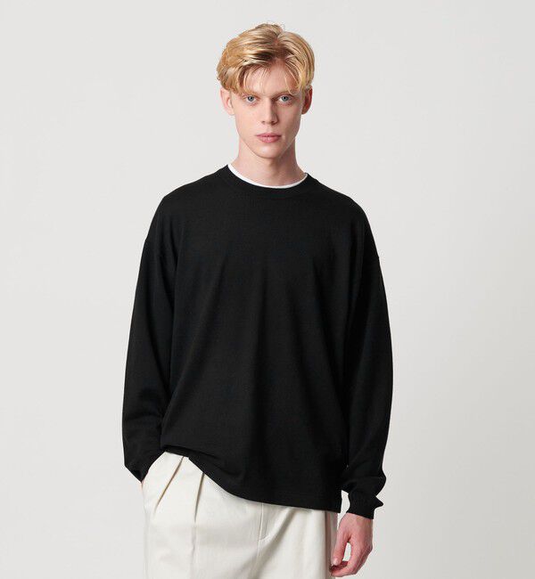 BEAUTY&YOUTH UNITED ARROWS「コットン カシミヤ ブレンド ロングスリーブ Tシャツ」|ニット・セーター|