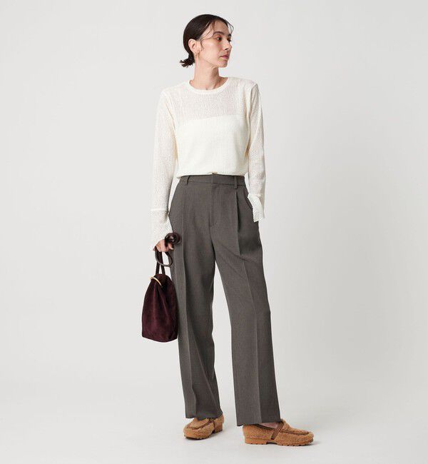 BEAUTY&YOUTH UNITED ARROWS「ポリエステルブレンド バックゴムストレートパンツ」|スラックス|