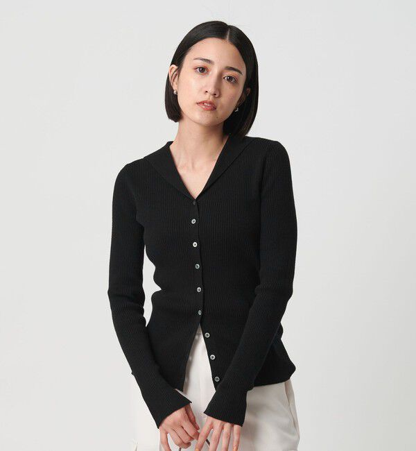 BEAUTY&YOUTH UNITED ARROWS「コットンカシミヤ リブセーラーカラー カーディガン ウォッシャブル」|カーディガン|