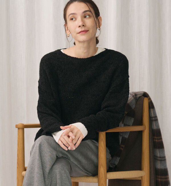 BEAUTY&YOUTH UNITED ARROWS「テープヤーン ニットプルオーバー」|ニット・セーター|BLACK