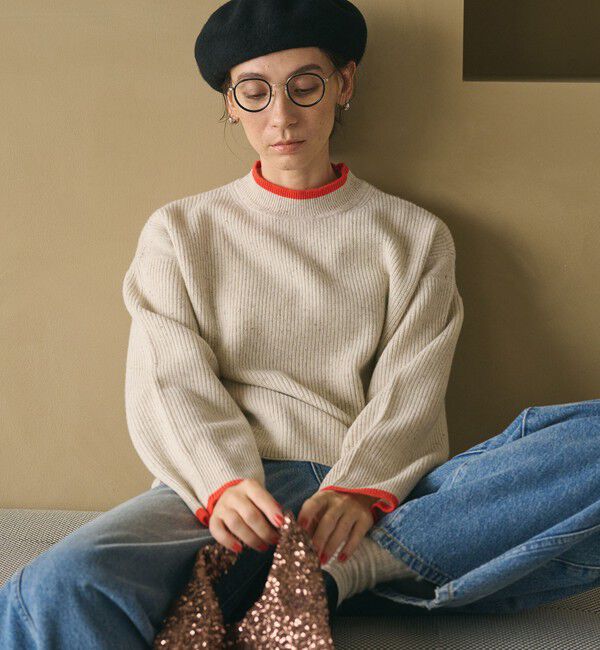 BEAUTY&YOUTH UNITED ARROWS「ネップカラーライン クルーネック ニットプルオーバー」|ニット・セーター|