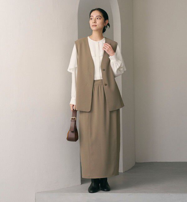 BEAUTY&YOUTH UNITED ARROWS「【WEB限定 Wardrobe DAILY MINIMAL】ダブルクロス カーブスカート ウォッシャブル」|スカート|