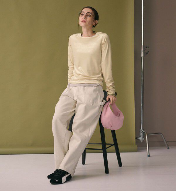 BEAUTY&YOUTH UNITED ARROWS「ポリエステルブレンド ベロアロングスリーブ Tシャツ」|Tシャツ・カットソー|