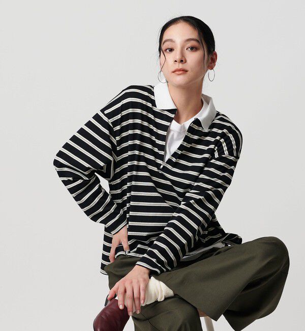 BEAUTY&YOUTH UNITED ARROWS「【WEB限定】マルチボーダー ハーフジッププルオーバー」|Tシャツ・カットソー|