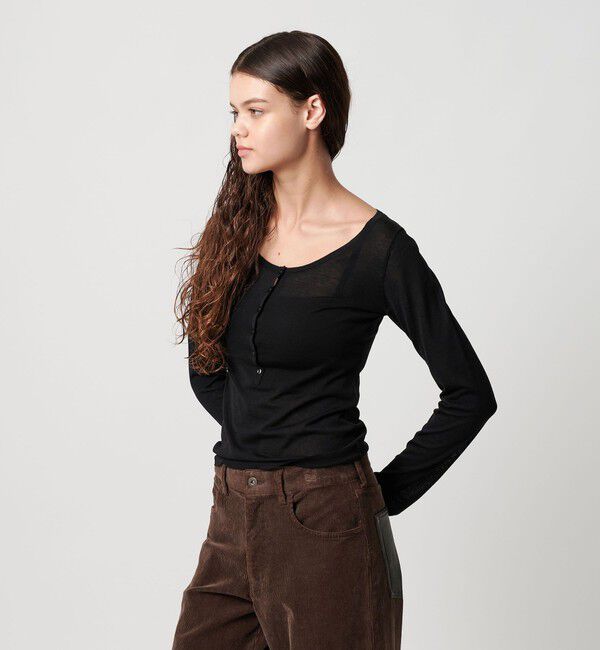 ATTISESSION「＜ATTISESSION＞ヘンリーネック プルオーバー トップス」|ニット・セーター|