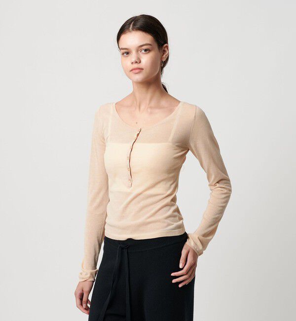 ATTISESSION「＜ATTISESSION＞ヘンリーネック プルオーバー トップス」|ニット・セーター|