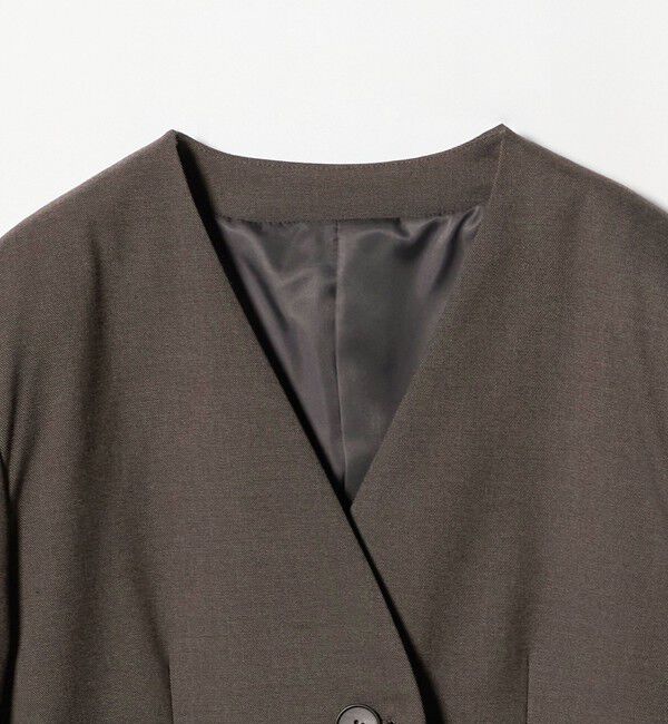 BEAUTY&YOUTH UNITED ARROWS「ポリエステルレーヨン ノーカラー1ボタンジャケット」|ノーカラージャケット|