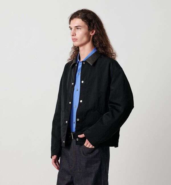 MONKEY TIME「ヴィンテージ ナイロン ツイル レザーライク カラー ジャケット」|その他|