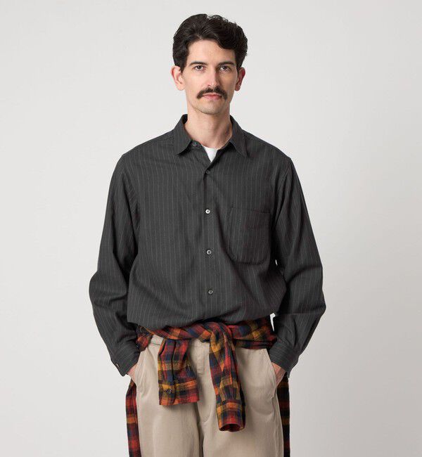 STEVEN ALAN「＜Steven Alan＞ ネル  ストライプ レギュラーカラー シャツ NARROW」|シャツ・ブラウス|