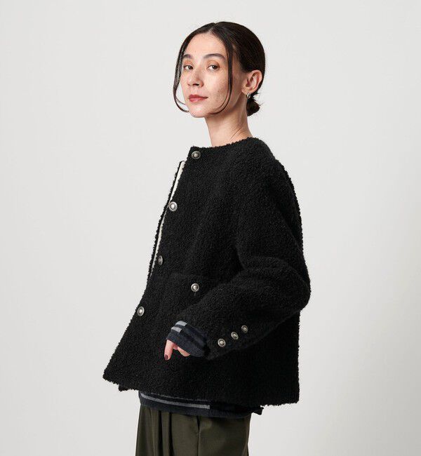 BEAUTY&YOUTH UNITED ARROWS「ドットジャガード ノーカラージャケット」|ノーカラージャケット|