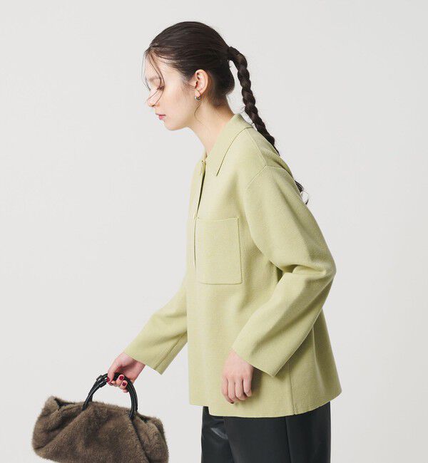 BEAUTY&YOUTH UNITED ARROWS「コットンウールブレンド ミラノリブ シャツカーディガン ウォッシャブル」|カーディガン|LIME