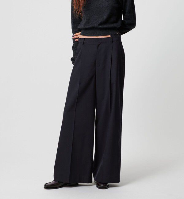 ATTISESSION「＜ATTISESSION＞ウエスト プリーツ パンツ」|その他|NAVY