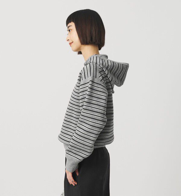 BEAUTY&YOUTH UNITED ARROWS「コットンウールブレンド ソリッド＆ボーダーニットフーディ ウォッシャブル」|ニット・セーター|